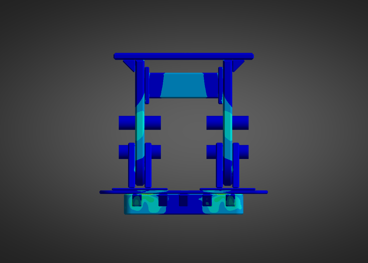 Lateral Fixture Design Equivalent Stress Front View