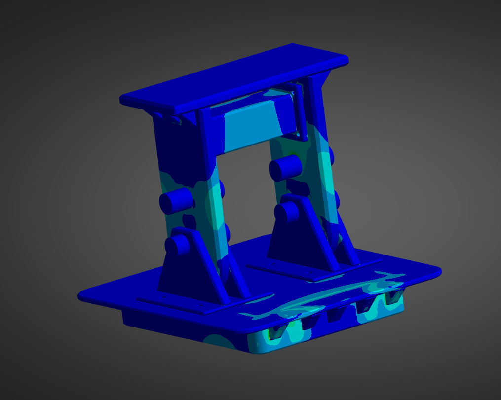 Lateral Fixture Design Equivalent Stress Isometric View
